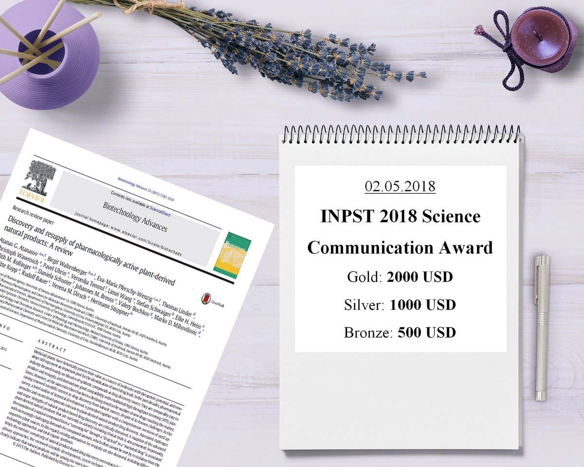 International Natural Product Sciences Taskforce (INPST) 2018 Science Communication Award