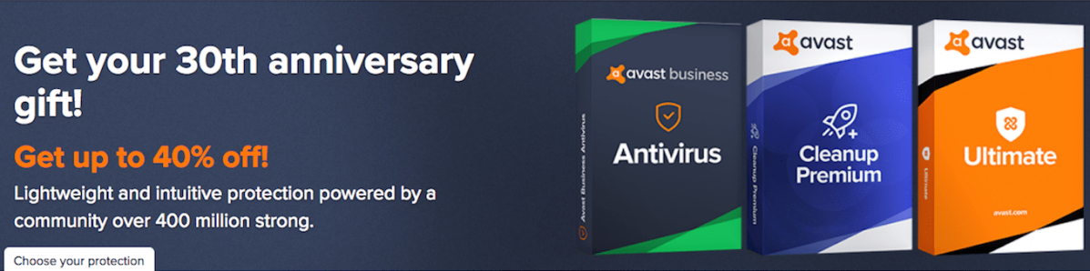 AVAST – Spread the word: our 30th birthday comes with big discounts!