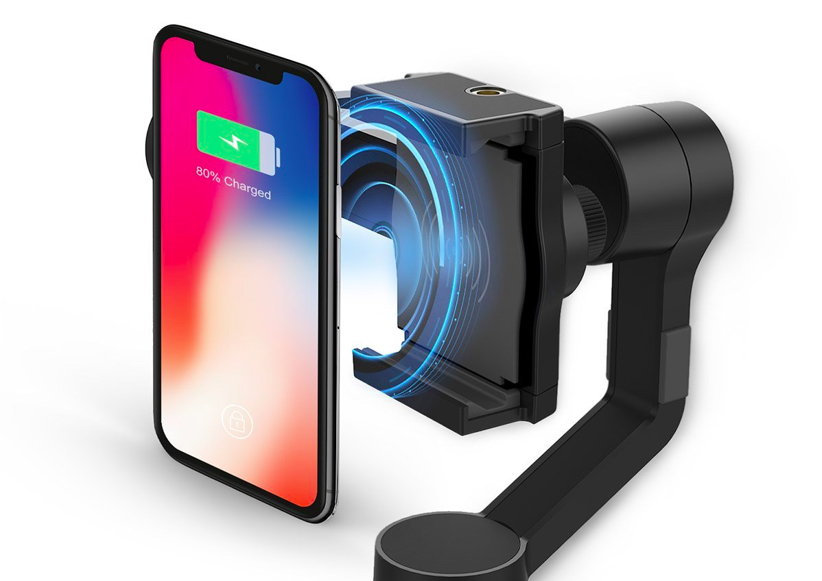 Moza Mini-MI 3-Axis Smartphone Gimbal Stabilizer, Wireless Phone Charging for iPhone X
