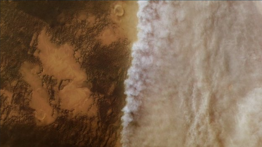 A storm rolls in (Mars)